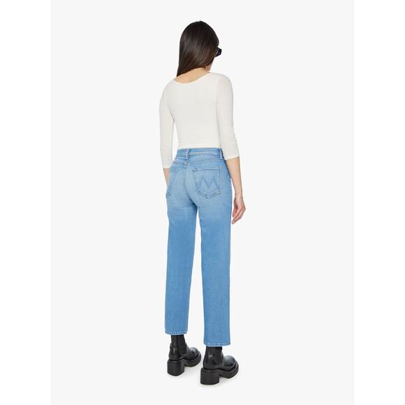 Mother Wide Straight Leg The Rambler Zip Ankle Jeans Going Dutch Blue 33 NWT - Picture 5 of 13